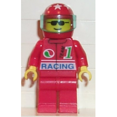 oct026 Octan - Racing, Red Legs, Red Helmet 7 White Stars, Trans-Light Blue Visor 
